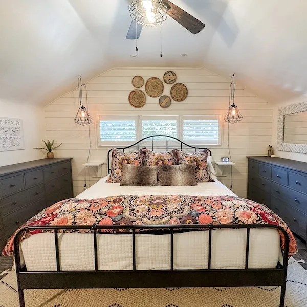 cozy closet main bed with fan 1